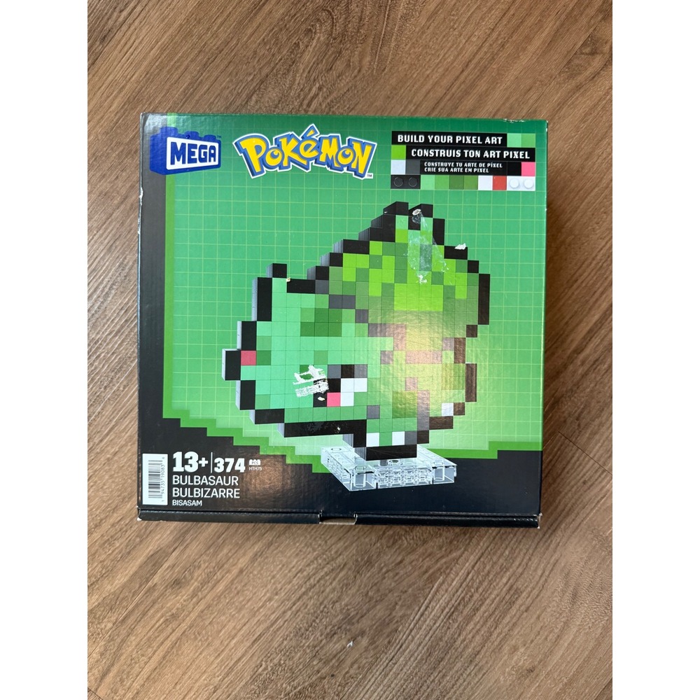 Mega Pokemon Bulbasaur Pixel Art Building Set 374 Pieces HTH75 Retro Style